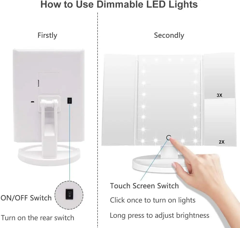 LED Touch Screen Makeup Mirror
