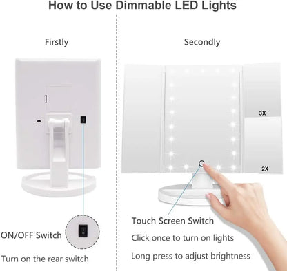 LED Touch Screen Makeup Mirror