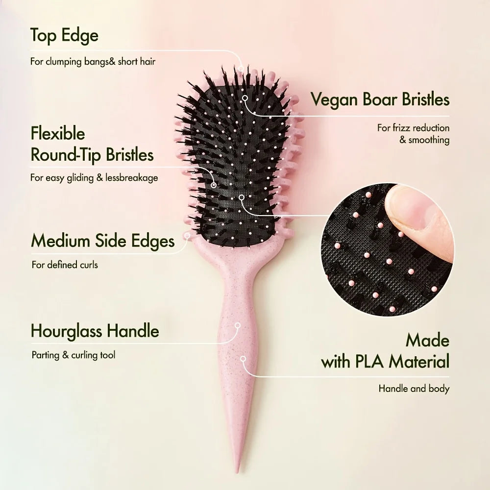 Curly Hair Brush with Black Bristles