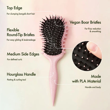 Curly Hair Brush with Black Bristles