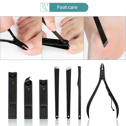 Portable Black Nail Clippers Kit