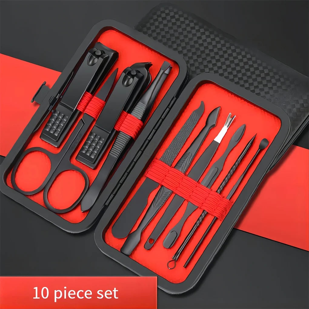 Portable Black Nail Clippers Kit