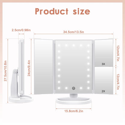 LED Touch Screen Makeup Mirror