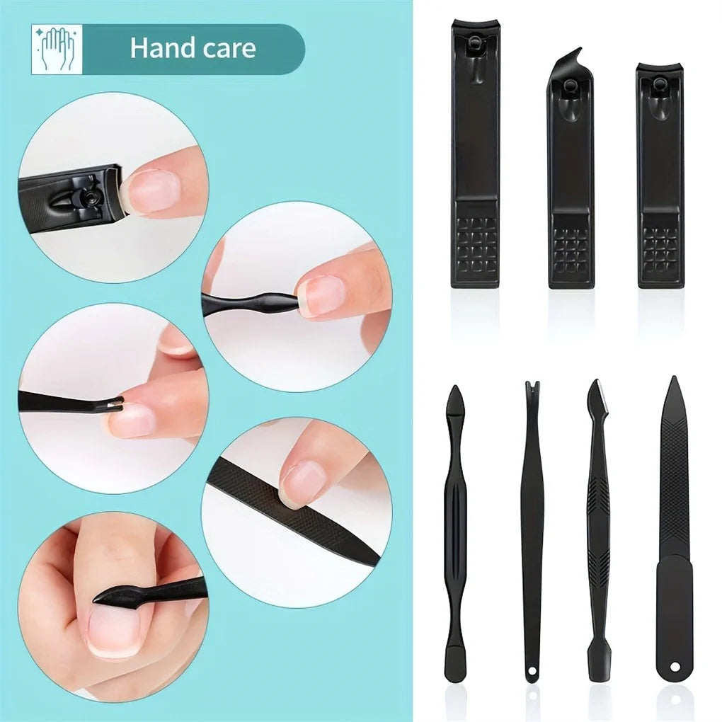 Portable Black Nail Clippers Kit