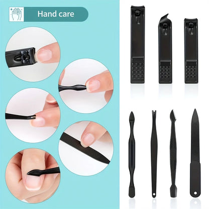 Portable Black Nail Clippers Kit